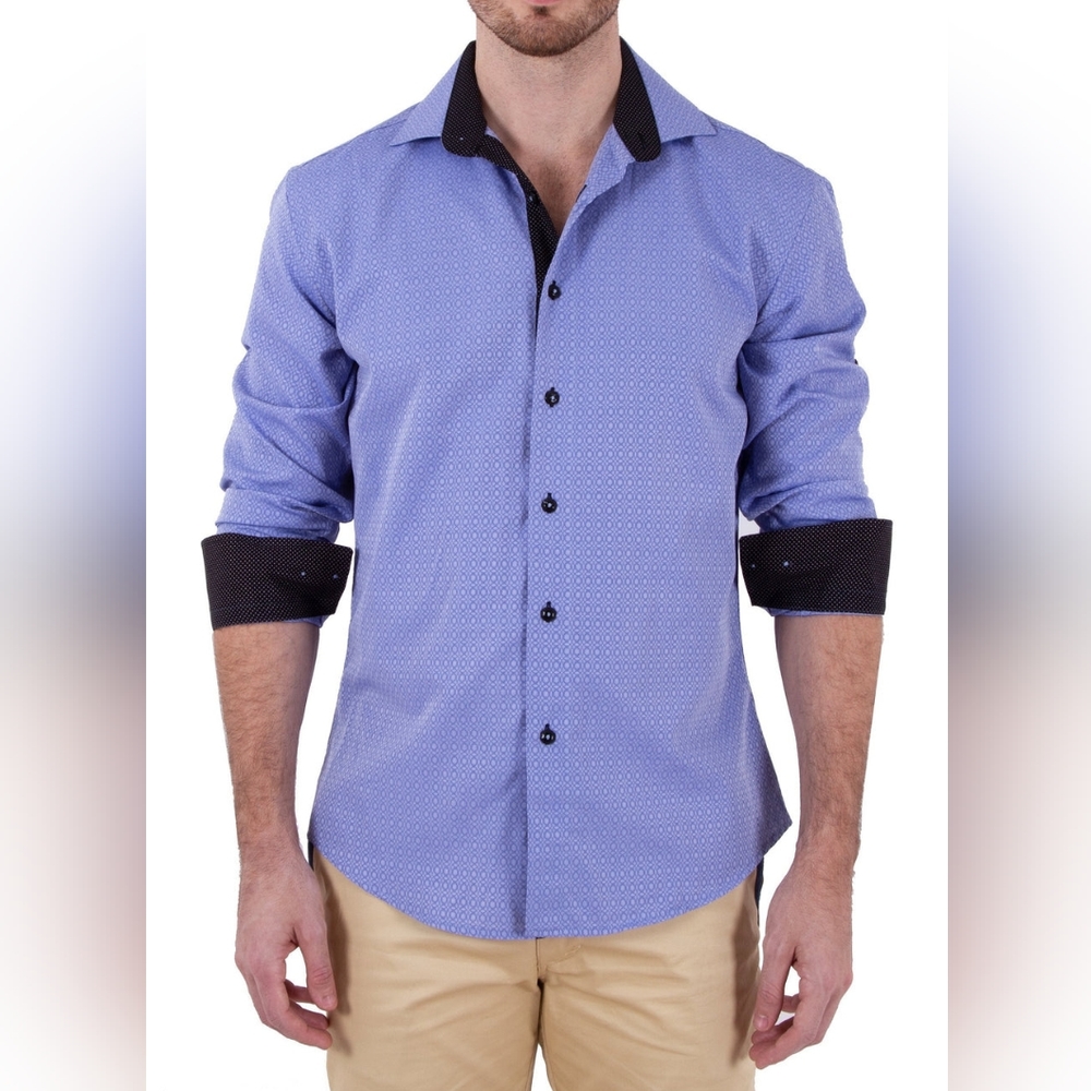 Bespoke men's long sleeve dress shirt size M